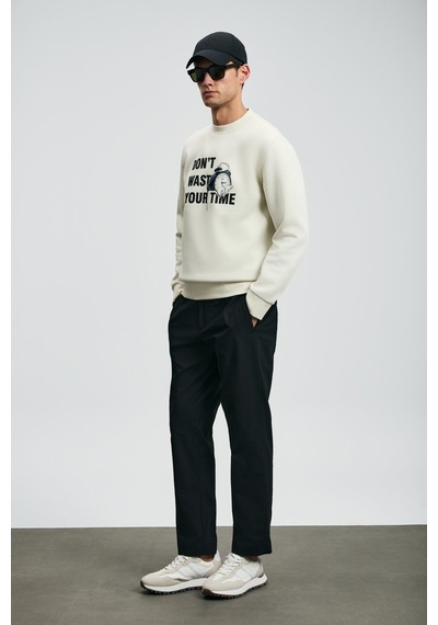 Lufian 112030173 Henry Erkek Sweatshirt Beyaz