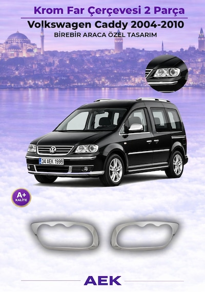 Vw Caddy Far Çerçevesi 2004-2010 Paslanmaz Çelik
