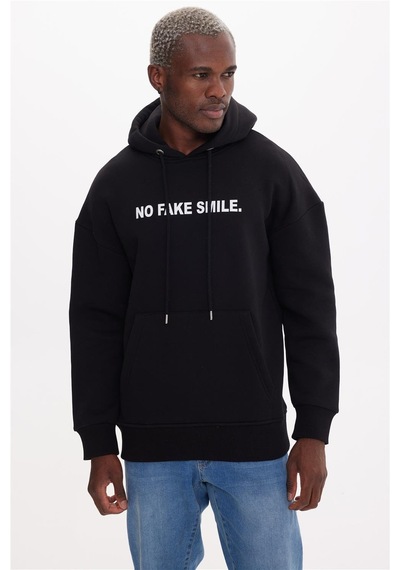 The Crow Smıle Siyah Hoodıe Sweatshırt Siyah