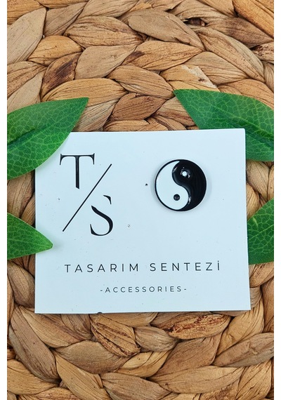 Rozet Metal Çanta Şapka Takı Aksesuar Yin Yang İyilik Kötülük Çok Renkli