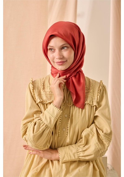 Silk Home Düz Shiny Eşarp 75006-75 Sinyal Turuncu