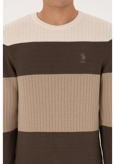 U.S. Polo Assn. Erkek Regular Fit Bisiklet Yaka Vizon Sweatshirt 50307828-VR052