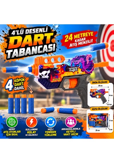Storeşahin 4 Lü Desenli Dart Tabancası Shn0720
