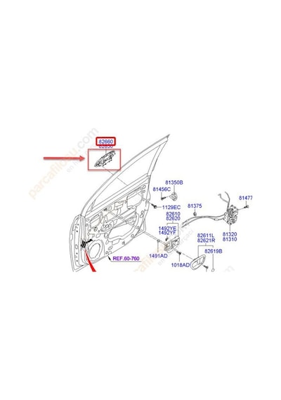 Hyundai İ10 Kapi Kolu Ön Diş 2008-2011 826600x060 1.1