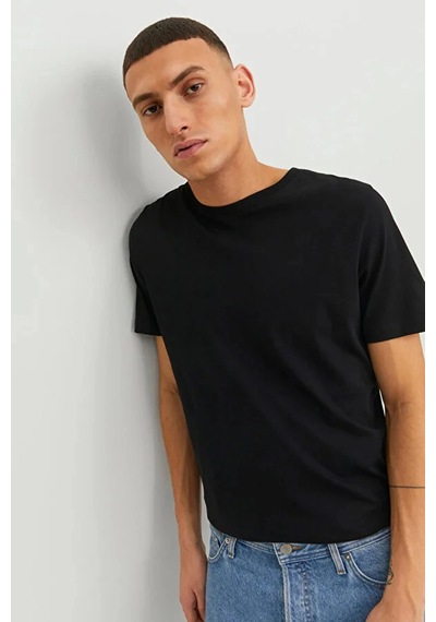 Jack & Jones Jack&jones 12156101 0 Yaka Erkek Basic Tshirt - Siyah SIYAH