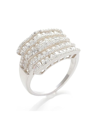 Bayan 5 Sıra Swarovski Taş Detay Gümüş Yüzük