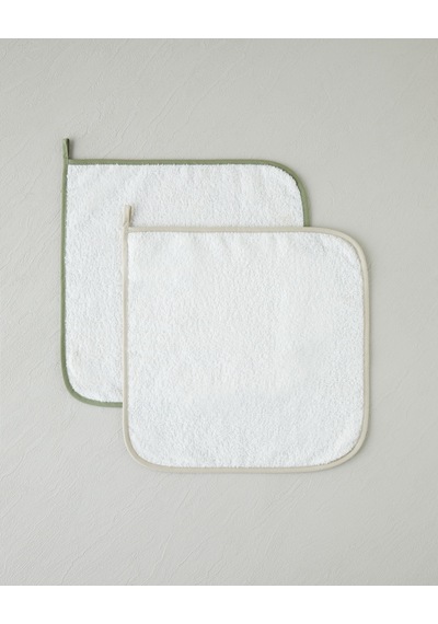 Cloud Touch Pamuk Polyester 2'li Kurulama Bezi 30x30 Cm Yeşil-krem