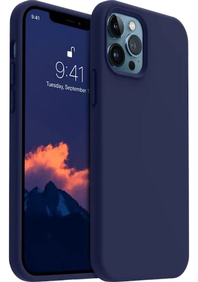 Apple Uyumlu iPhone 12 Pro Max  Silikon Kılıf - Pastel Renk Tonu Esnek Tam Koruma Kapak - Lacivert