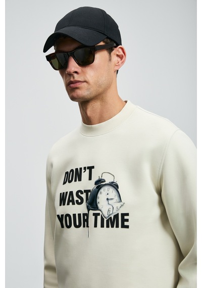 Lufian Henry Erkek Sweatshirt Kırık Beyaz Kırık Beyaz 112030173100510 Beyaz