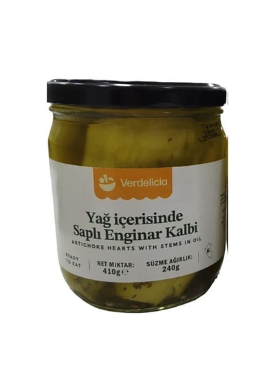 Verdelicia Yağ İçerisinde Saplı Enginar Kalbi 410 G - 2 Adet Tarı