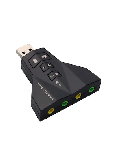 AoGo Harici USB 2.0 Çift Sanal 7.1 3D Ses Kartı
