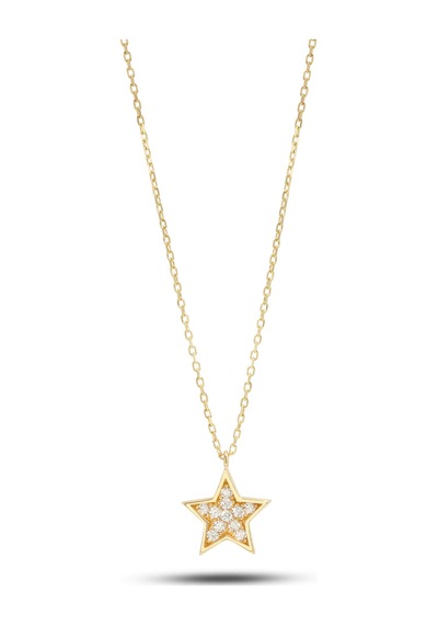 Debora Jewelry 14 Ayar Altın Zirkon Taşlı Yıldız Kolye
