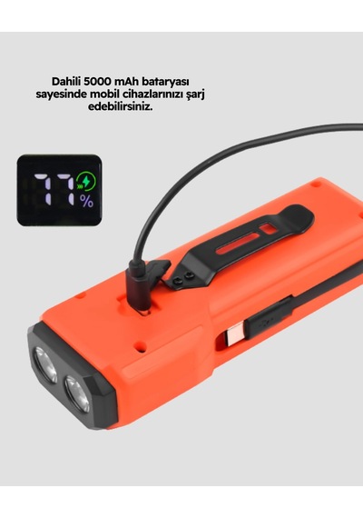 Hubrendy Tekno 600 Lümen Bisiklet Ön Işık Powerbankli Çakar Cob Led Diğer