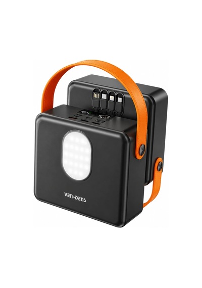 Ven-dens Vd-pb077 120000 Mah 22.5 W Hızlı Şarj Powerbank, Çoklu Çıkış, Aynı Anda 4 Cihaz, Siyah