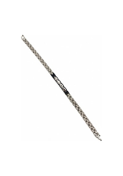 Rodyum-siyah Çelik Erkek Çelik Bileklik Boy 21.5 Cm / En 0.6 Mm - Ebl0075