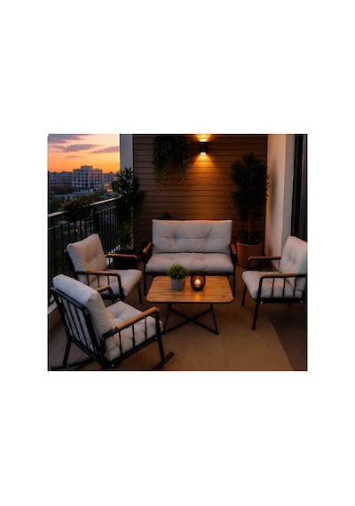 Familieconcept Melisa Serisi Metal Ayaklı Bahçe Mobilyası Takımı Sallanan Sandalye Siyah Familieconcept Melisa Serisi Metal Ayaklı Bahçe Mobilyası Takımı Sallanan Sandalye Siyah