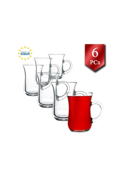 Pasabahce Paşabahçe 6 Lı Cam Kulplu Keyif Çay Bardağı Çok Renkli
