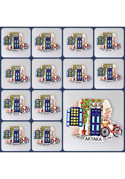 Belek Polyester Kabartmalı Magnet 7 X 5,5 Cm Dekoratif Hediyelik Buzdolabı Süsü Kod:1501
