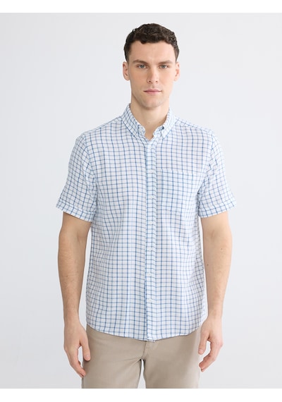 Lcwaıkıkı Classic Beyaz Regular Fit Ekose Erkek Gömlek
