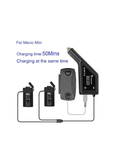 Djı Mavic Mini İçin 3 İn 1 Araç Şarj Cihazı 50 Dakika Hızlı Şarj