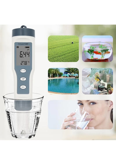 TDS 3 in 1 Ph Sıcaklık Tds Ölçer LED’li Sıcaklık Göstergeli Su Te