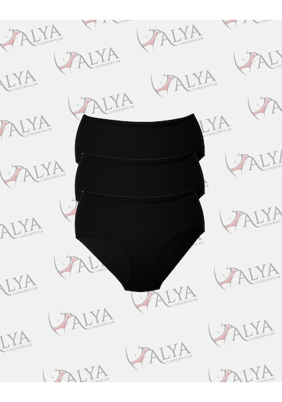 Alya Underwear Kadın Battal Külot - 3 Adet Ten 5xl, 6xl, 7xl Siyah