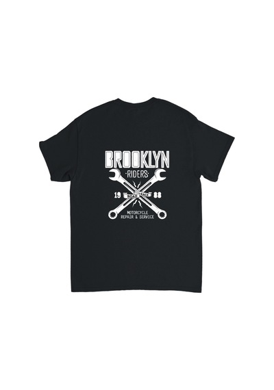 Paybuy Brooklyn Bikerlar '88 Motosiklet Tamirciliği Baskılı Erkek Tişört