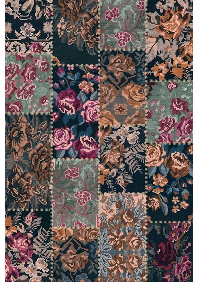 Patchwork Desen Dokuma Pamuk Taban Dijital Dekoratif Halı Vizon