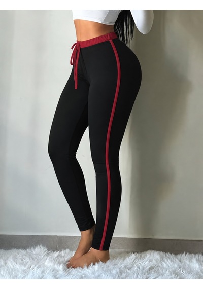 Bhrwear Kadın Yüksek Bel Bağcıklı Şerıt Detaylı Dalgıç Tayt Renkli