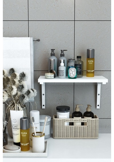 Tekli Dekoratif Duvar Rafı, Kitaplık Ve Organizer, Banyo, Mutfak, Balkon Beyaz
