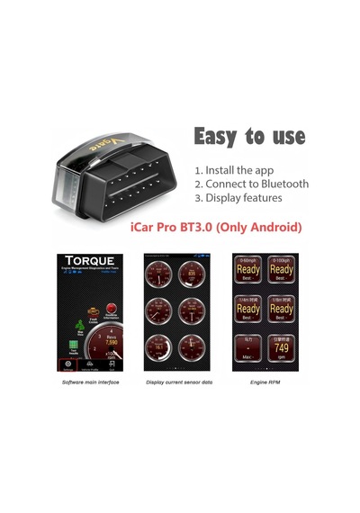 Tr İcar Pro Bluetooth 3.0 Obd2 Kod Okuyucu Obdıı Tarayıcı Tarama Aracı Araba Arıza Kontrolü Motor Işığı Tork An