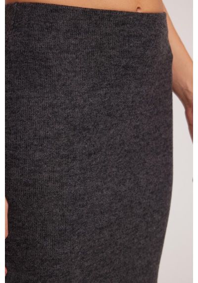 Tudors Kadın Slim Fit Dar Kesim Yırtmaçlı Antrasit Etek-41346 Antrasit