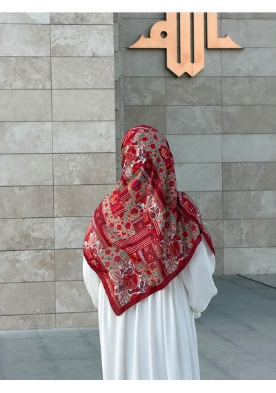 Qalortex Scarf Pamuklu Piraye Desen Eşarp-nar
