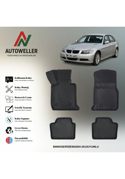 Bmw 3 Serisi E90 2004-2013 Uyumlu Havuzlu Oto Paspas
