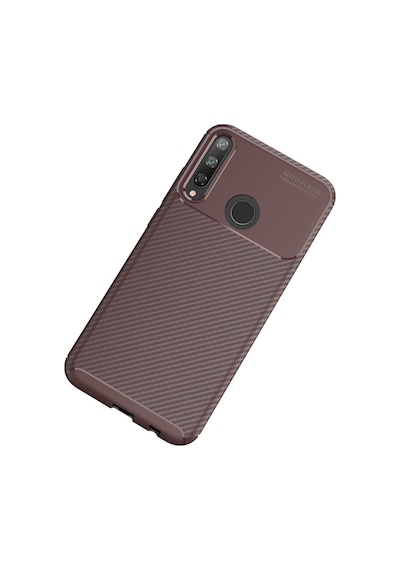 Huawei P40 Lite Uyumlu E Kılıf Auto Focus Karbon Kapak - Kahverengi