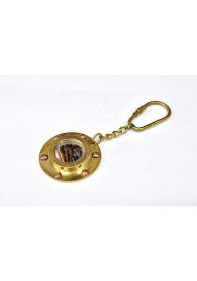 Pirinç Anahtarlık Kamara Camı Şeklinde Anh 70025