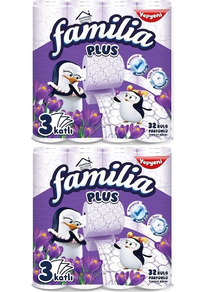 Familia Plus Tuvalet Kağıdı 3 Katlı 64 Lü Paket Sihirli Çiçekler