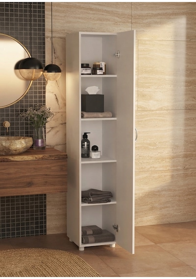 Pırlanta 5 Raflı Çok Amaçlı Banyo Dolabı Beyaz