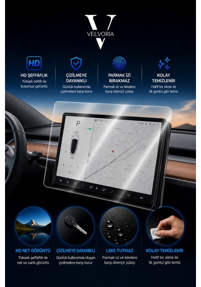 Tesla Model Y & Model 3 15 İnç Multimedya Nano Ekran Koruyucu