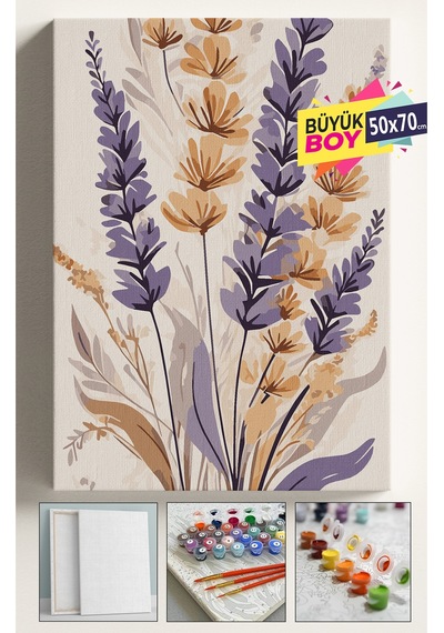Sayılarla Boyama Seti Numaralı Tuval Fırça Boya Dahil Kasnaklı Set 50x70 Cm - Elegant