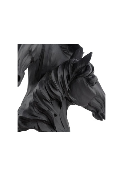Horses İkili At Büstü Dekoratif Biblo Siyah 17 10 23 Cm