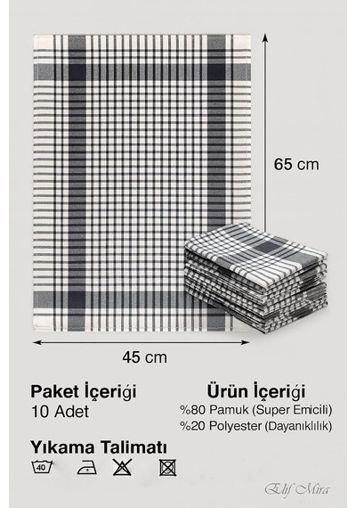Tr 10 Lu Lüks Mutfak Kurulama Bezi Seti 45x65 Cm Table Linen Diğer