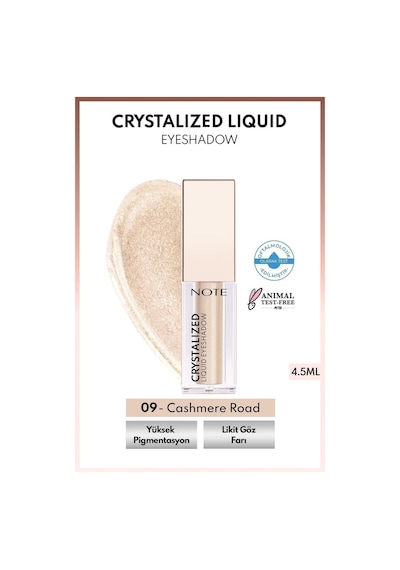 Note Cosmetique Crystalized Liquid Eyeshadow Likit Metalik Göz Farı - 09 Cashmere Road