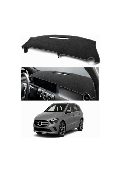 Mercedes-benz - B-serisi 2005+ Uyumlu Torpido Koruma Kılıfı - Gri Şeritli