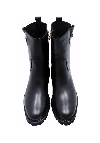 Poletto Hakiki Deri Sıyah Bot Düz 5780 92 V3 S-851 Siyah