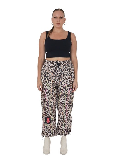 Kadın Büyük Beden Leopar Oversize İkili Kışlık Takım Çok Renkli