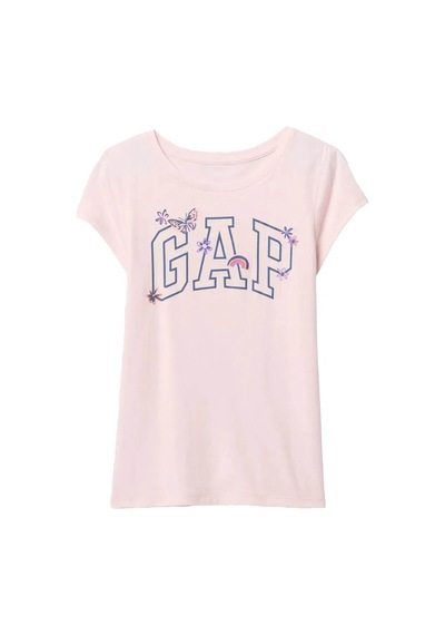 Gap V-hs Ss Logo Tee Pudra Kız Çocuk T-shirt 721891001 Pudra