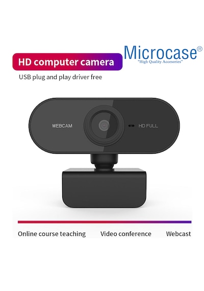 Microcase 1080p 360 Dönerli Mandal Kıskaçlı Full Hd Webcam Kamera Zr811 - Al5148