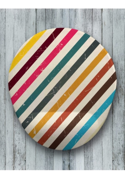 Retro Çizgiler Oval Bilek Destekli Mouse Pad Mousepad