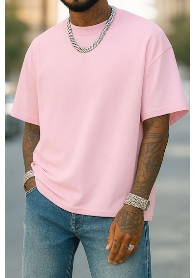Bnrq8 Unisex Tişört Pembe